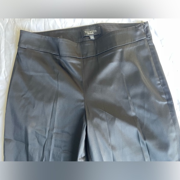 TALBOTS Satin Pants Curvy Womens Size 4 Side Zip Black 2000s Y2K Evening Glam - Picture 6 of 15